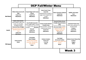OCP Fall / Winter Menu Week 3