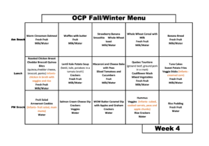 OCP Fall/Winter Menu Week 4